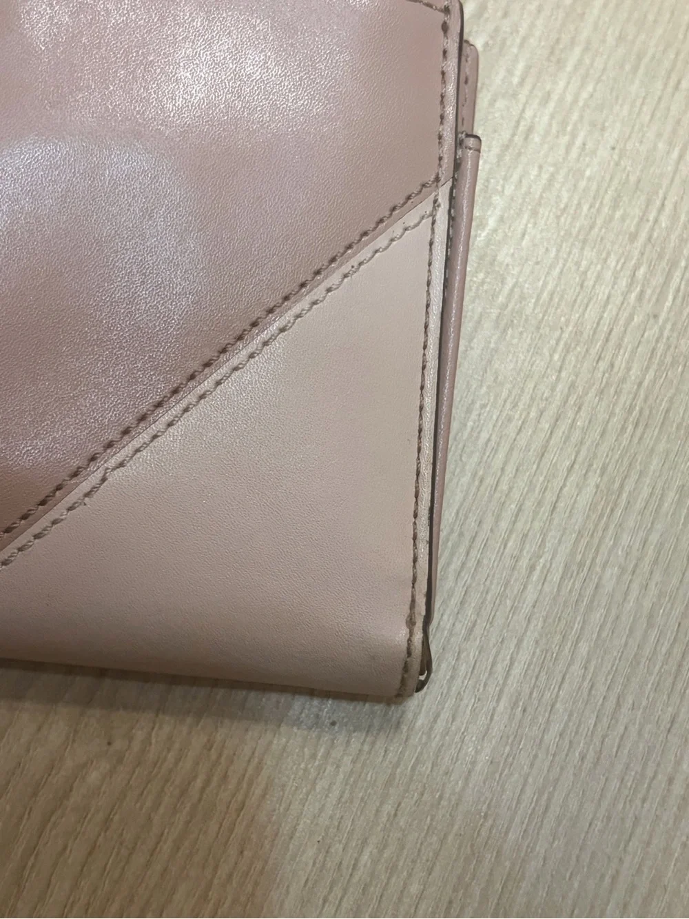Michael Kors Pink & Cream Colorblock Leather Wristlet